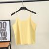 Camisola de gasa para mujer, camiseta holgada de verano con cuello en V, top corto sin mangas a la moda