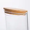 Frascos Sellados de Vidrio de Borosilicato Alto Venta al por Mayor Frascos para Té con Tapa de Bambú Múltiples Especificaciones Frascos Rectos de Almacenamiento Botellas de Almacenamiento para Dulces