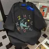 Camiseta de algodão puro de peso pesado, nicho divertido com desenho animado, manga curta, para homens e mulheres, verão, caimento solto, estilo Harajuku, gola redonda, top de casal, moderno