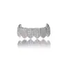 2027 Transfronterizo Full Circonita Chapado en Oro Dientes de Circonita Brackets Fiesta Halloween Venta Caliente Colmillos de Vampiro Brackets Hip-Hop Venta al por Mayor