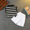 Ropa de Verano para Niño Traje a Rayas sin Mangas 2024 Nuevo Chaleco Casual Guapo para Niños Ropa Infantil Ropa Urbana para Niño