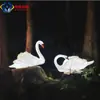 Lámpara Solar de Cisne para Patio Exterior Decoración de Jardín y Villa Lámpara de Cisne Brillante de Fibra de Vidrio Luz Ambiental para Casa de Huéspedes
