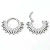 Brincos de Titânio F136 em Formato de Flor com Zircônias Totalmente Cravejadas Argola Fechada Sem Pino Piercing de Liga de Titânio G23 Joia para Nariz Argola para Lábio