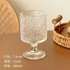 Copo de Vidro de Alto Valor com Listras Verticais, Taça Alta para Uso Doméstico, Adequado para Bebidas, Suco, Água, Café e Vinho com Senso de Design