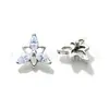 Brincos de Tarraxa Flor Triângulo de Titânio F136 com Zircônia Liga de Titânio G23 Joias para Piercing Stud de Cartilagem da Orelha Stud de Concha da Orelha Stud de Lábio