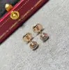 Brincos de Argola Tripla Click-Clack para Unhas Femininas Agulha de Prata 925 Banhada a Ouro Rosa 18K Brincos CNC Fu Lu Shou Elegantes de Alta Qualidade Cabeça de Touro