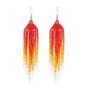 Pendientes de cuentas de estilo bohemio europeo y americano color tejido a mano borla larga pendientes de cuentas Miyuki venta al por mayor