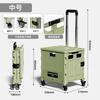 Carrito de Compras Doméstico Multifuncional, Carrito de Compras Portátil Plegable, Carrito Trolley para Exteriores, Caja de Almacenamiento para Puesto de Mercado/Camping