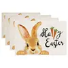 Mantel de Pascua transfronterizo lino patrón de huevo conejo impreso mantel de mesa fiesta atmósfera festiva vajilla decorativa