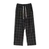 Pantalones a cuadros de primavera y otoño para hombre, pantalones rectos de pana británicos, marca de moda, estilo Hong Kong, estilo japonés, pantalones casuales retro sueltos de moda
