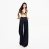 26 Jeans Nuevos de Moda para Mujer Pierna Ancha Estilo Americano Color Sólido Plisado Caída Adelgazante Suelto Soporte Dropshipping
