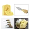 Pronta entrega Faca de Queijo Conjunto de 4 peças faca de manteiga de aço inoxidável faca de pizza cabo de carvalho queijo queijo faca e garfo