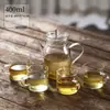 Tetera para uso doméstico con filtro, tetera Song estilo antiguo, juego de té, cafetera de té, transparente con tapa, asa colorida, tetera pequeña de mano