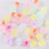 Cuentas transparentes con cuentas de colores en el interior, color mixto, cabeza de conejo, flor de rosa, acrílico, cuentas sueltas, cuentas medianas, accesorios para manualidades, abalorios para pulseras
