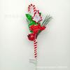 Novo Galho de Flor de Natal Fio de Pelúcia Listrado Vermelho e Branco Sino Torcido Pirulito Torcido Vara Torcida Galho de Doce de Natal