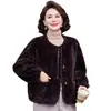 Nuevo Abrigo Corto de Piel para Mamás 2025, Elegante Top Delgado de Piel Integrada para Otoño e Invierno para Mujeres de Mediana Edad y Mayores