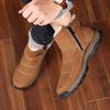 Lana invierno cálido Botas de nieve para hombre al aire libre cuero genuino piel de vaca zapatos casuales para hombre zapatos de caña alta acolchados de algodón zapatos para hombre del noreste