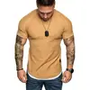 Camiseta de manga corta para hombre de otoño, cuello redondo, corte ajustado, plisada, casual, mangas raglán, corte ajustado, moderna y versátil