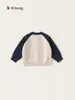 Ropa para Niños Bangxuan Prendas de Punto para Niñas Nuevo Dibujo Animado Lindo Ropa de Lana para Niños Bloques de Color Tops para Niños Pequeños