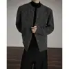 Cardigan Jaqueta Suéter Estilo Old Money para Homens Modernos, High-End, Cool e Casual, Estilo Neutro, Adequado para Roupas em Camadas, Tricô