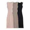 Estilo puramente seductor, vestido de punto sexy ajustado elástico con abertura trasera anti-rozaduras, vestido bodycon de longitud media que ciñe la cintura para mujer