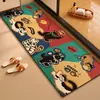 Alfombrilla de baño estilo americano inspirada en la dopamina, felpudo absorbente para la entrada del baño, alfombra larga tipo tira para el inodoro y alfombrilla antideslizante para la ducha