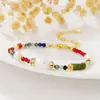 25 Pulseira Colar de Contas de Pérola de Água Doce Pedra Natural Outono Inverno Cor Vermelho e Verde Zircônia Aventurina Menina 100