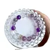 Pulsera de Cristal Torre Morado Natural para Mujer, Moderna, Lujo Ligero, Diseño Sencillo de Joyería de Cristal Blanco, Pulsera de Cristal de Gama Alta