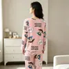 Pijamas Dulces al por Mayor de Fábrica para Mujer, Ropa de Casa de Manga Larga para Primavera, Otoño y Verano, Estilo Delgado, Habitación con Aire Acondicionado, Trajes Estilo Chica Estudiante