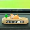 Placa de Telefone para Carro, Caixa de Aromatizador de Carro, Caixa de Pastilhas de Fragrância, Pequeno Shiba Inu Placa de Estacionamento Temporário, Ornamento de Carro, Animal de Estimação Fofo