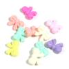 Cuentas sueltas de estrella de cinco puntas de color macarrón acrílico con forma de corazón, agujero grande, lazo, flor pequeña, cuentas de flores, material para manualidades con cuentas