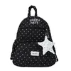Mochila Plissada de Bolinhas Estilo Coreano 2026 Nova Fofa Com Pingente de Estrela Mochila de Viagem Grande Capacidade Mochila Escolar para Estudante