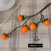 Ramo de Flores Artificiales de Caqui con Recubrimiento Escarchado de Gama Alta Arreglo de Escena Decoración de Boda Caqui Caqui Ruyi Fruta de la Riqueza Flor Artificial Falsa