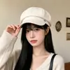 Boina de Otoño e Invierno para Mujer Estilo Coreano Versátil Adelgazante Facial Sombrero Octagonal Boina de Periódico Retro Literaria Sombrero de Pintor Estilo Japonés