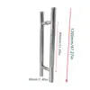 Aço Inoxidável Tubo Redondo Vidro Fosco Médio Maçaneta de Porta Maçaneta de Porta Sem Moldura Simples Espessada Maçaneta de Porta de Correr Atacado