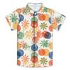 Camisa Casual de Verano de Manga Corta con Solapa Suelta para Niños y Niños de Edad Media, Estampado Digital 3D, Comercio Exterior Transfronterizo, Ropa Hawaiana