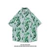 Novas Camisas de Verão de Hong Kong Estilo Japonês para Homens e Mulheres, Camisas de Praia Havaianas Retrô Cool Soltas para Casais Tendência