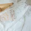 Tela de Cortina Blanca con Adorno de Encaje de Malla Fondo para Fotografía de Bodas Falda para Mesa de Comedor Tela para Ropa