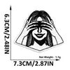 Parche Bordado Corazón Labios Blanco y Negro Estilo Punk Calavera Ojos Personalizado Parche Bordado por Computadora Parche Decoración para Ropa