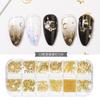 Nova Joia de Rebite para Nail Art Caixa Longa Mista Japonês Unha Ouro Rosa Metal Estrela Lua Patch Oco para Unha