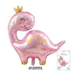 Tarjeta de Lote One Piece Globo de Dinosaurio Corona Cumpleaños de Dinosaurio Brontosaurio Fiesta de Cumpleaños para Bebé Foto Bola de Aluminio