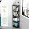 Estante de Esquina para Baño, Estante Vertical de Pie para Artículos de Tocador, Estante de Almacenamiento Multifuncional para Baño, Estante Trípode Móvil