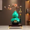 Ornamento de Cabaceira Cerâmica Esmaltada com Orquídea, Decoração de Alto Padrão Estilo Chinês Novo para Sala de Estar e Escritório, Presente de Inauguração para Líderes