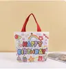 Bolsa de Lona para Lembrancinha de Aniversário Infantil Bolsa de Lona de Monstro Bola de Pelo Elfo Desenho Animado Bolsa de Mão com Padrão Engraçado de Desenho Animado