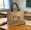 Bolsa Tote de Linho da Fábrica Original Bolsa de Trabalho Feminina Material de Algodão e Linho Grande Capacidade Bolsa de Mão