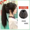 Peluca para Mujer con Estilo Clip-On, Cabello Largo Lacio que se Puede Atar en una Cola de Caballo Alta, Voluminoso y que Muestra Volumen Naturalmente, Cola de Caballo Alta, Cola de Caballo Ligera y Lacia