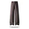 Calça Masculina Versátil Estilo Retro Americano para Outono, Calça de Terno de Lã Reta Solta Céu Estrelado, Calça Longa Casual de Alta Qualidade na Moda