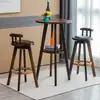 Juego de Mesa y Sillas para el Hogar Estilo Europeo de Madera Maciza, Mesa Lateral junto a la Ventana, Barra Pequeña para Tienda de Té con Leche, Mesa de Bar, Mesa de Balcón, Mesa Alta de Bar