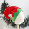 Gorro de Navidad de felpa a rayas rojas y verdes transfronterizo extendido, gorro de elfo para decoración de fiesta navideña, gorro de payaso de pierna de pantalón creativo