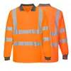 Camiseta reflectante personalizada con cuello para ropa de trabajo en obras, seguridad vial nocturna, ropa de seguridad reflectante para servicio de seguridad